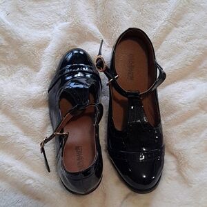 Dadawen Black Chunky Mary Janes T-Strap